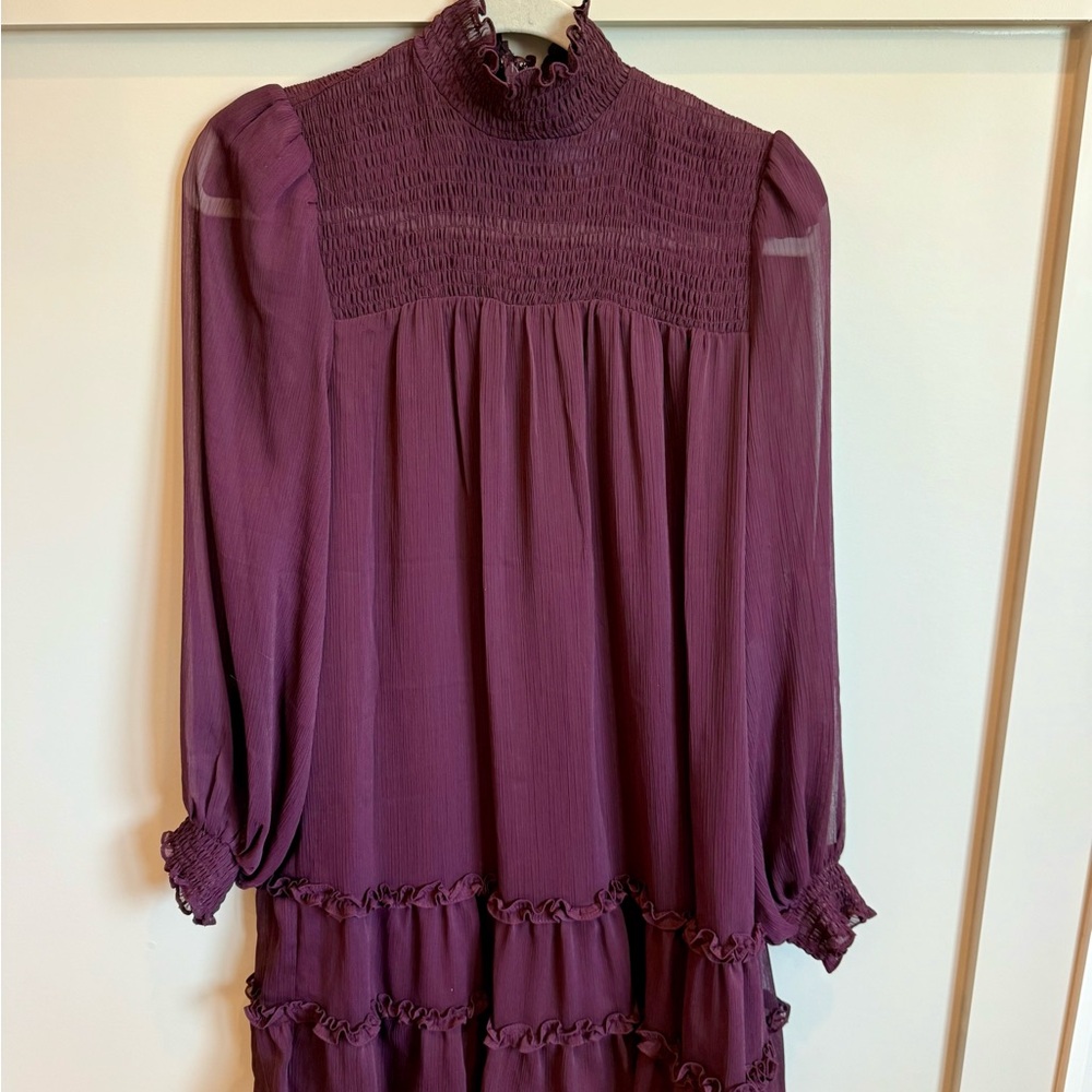 Elegant Purple Long Sleeve Dress